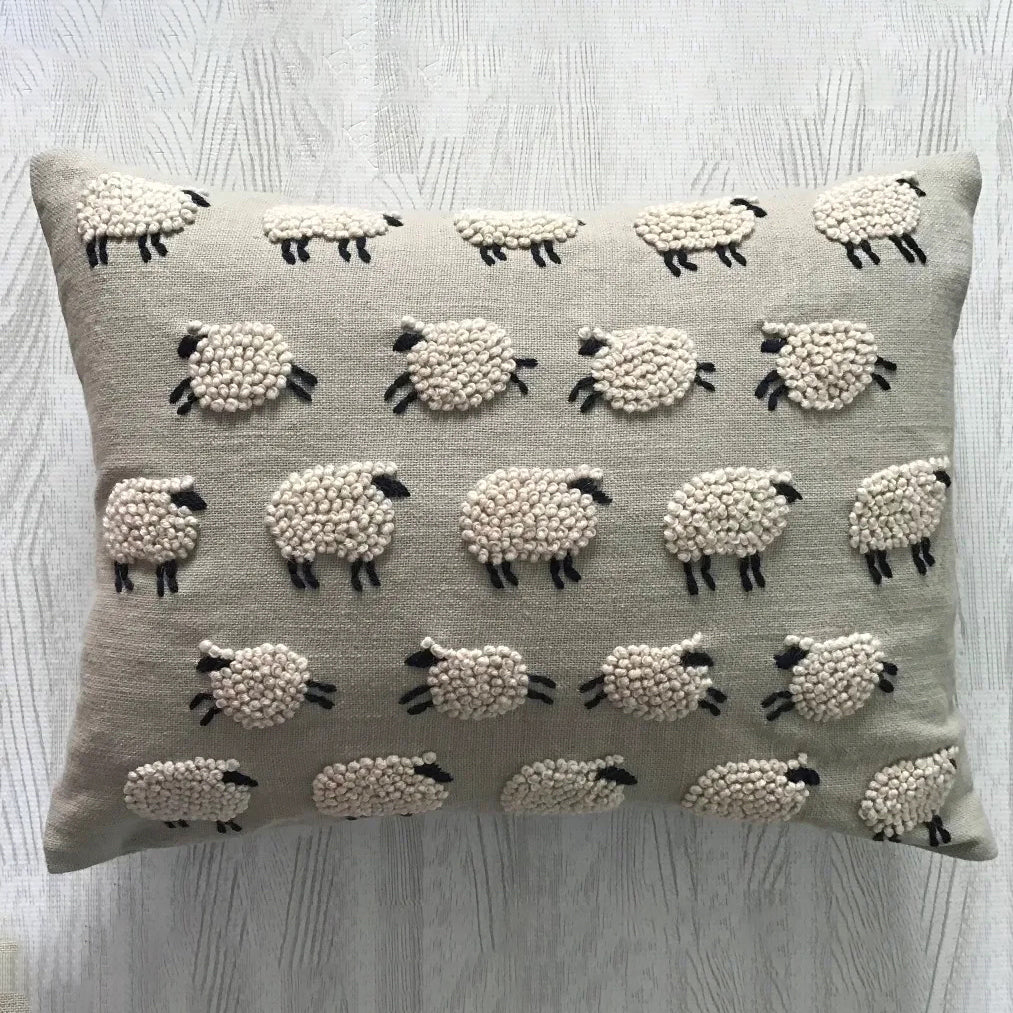 French Knot Sheep Pillow