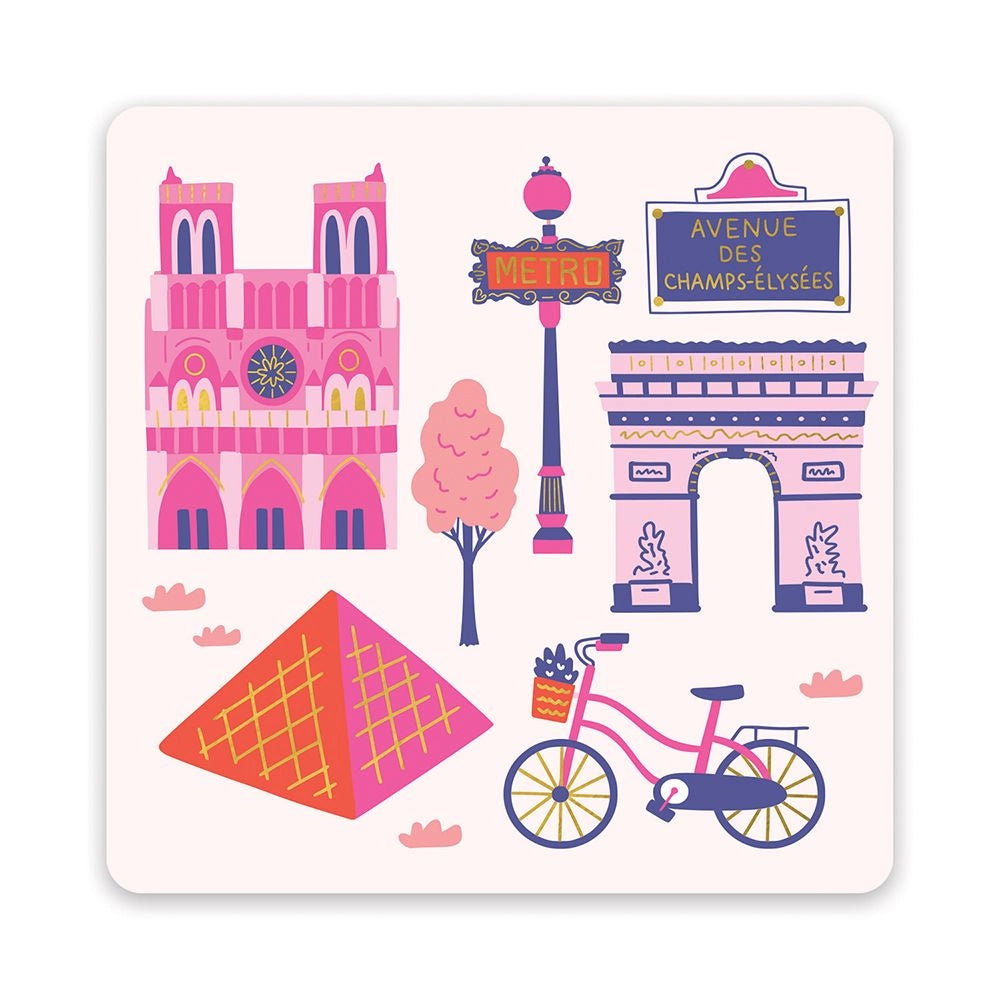 Rues de Paris - Mini Note Card Set with Stickers