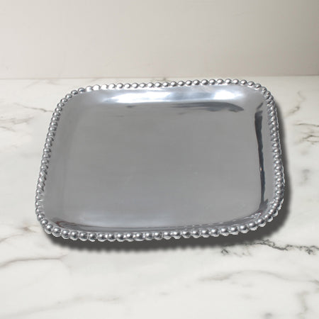 Elegant Beaded Edge Aluminum Tray