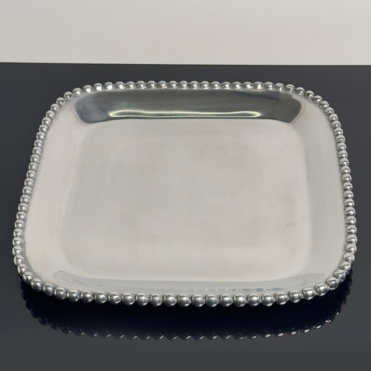 Elegant Beaded Edge Aluminum Tray