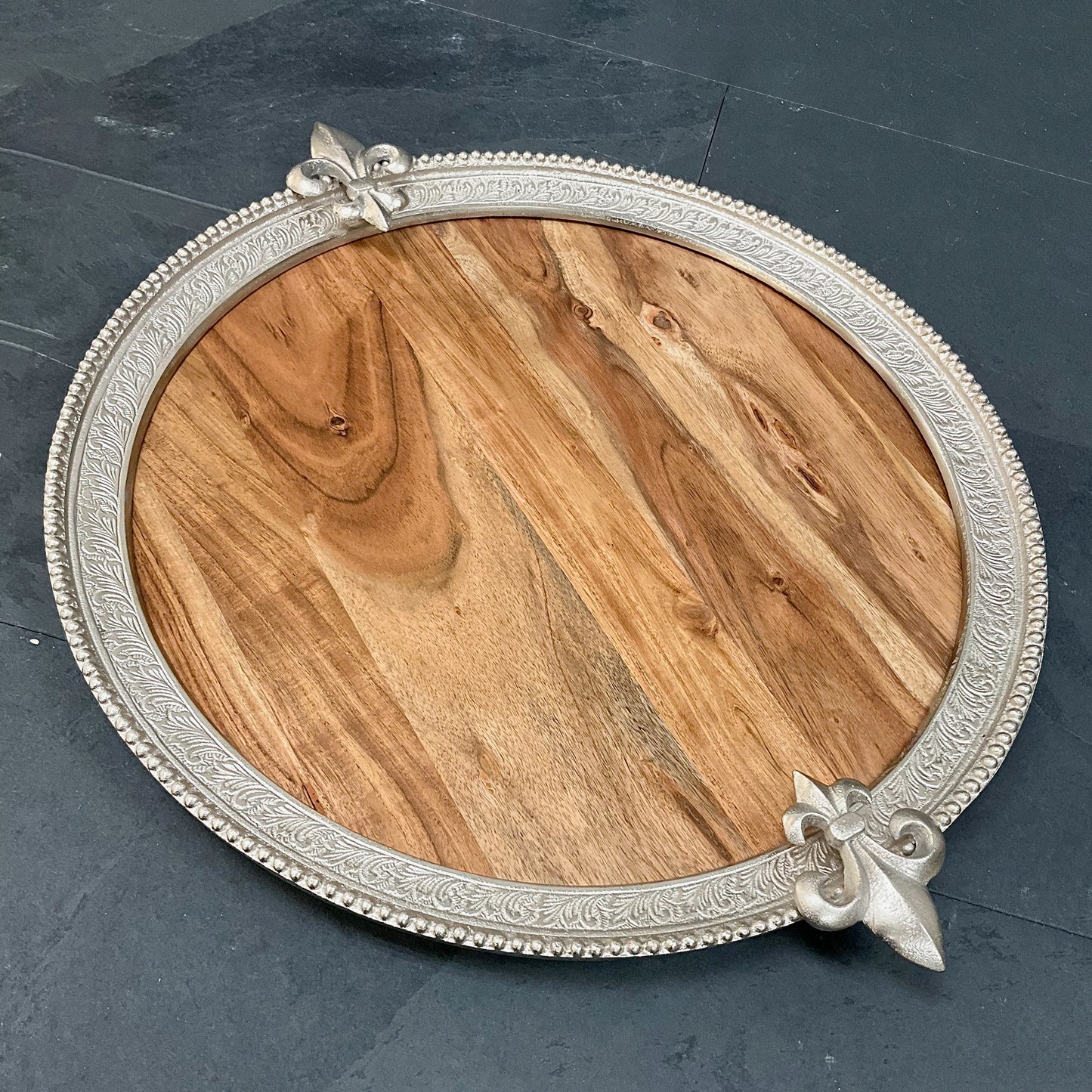 Fleur-De-Lis Beaded Tray