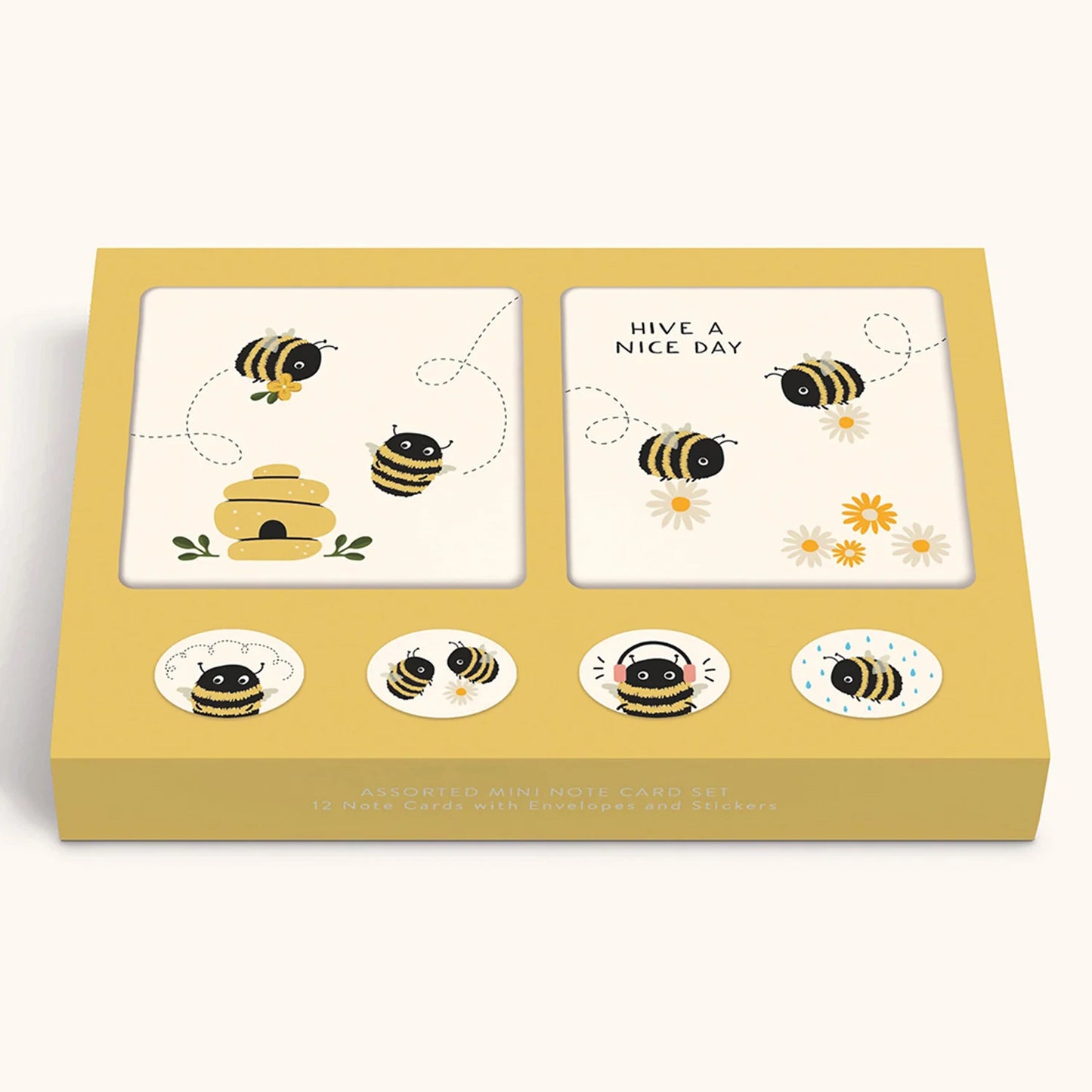 Buzzy Bees - Mini Note Card Set with Stickers
