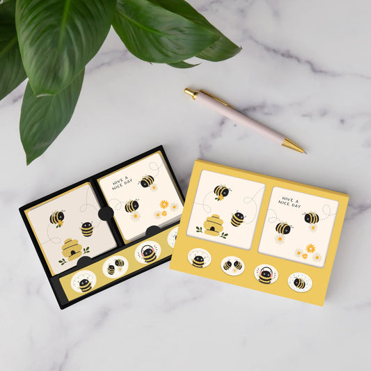Buzzy Bees - Mini Note Card Set with Stickers