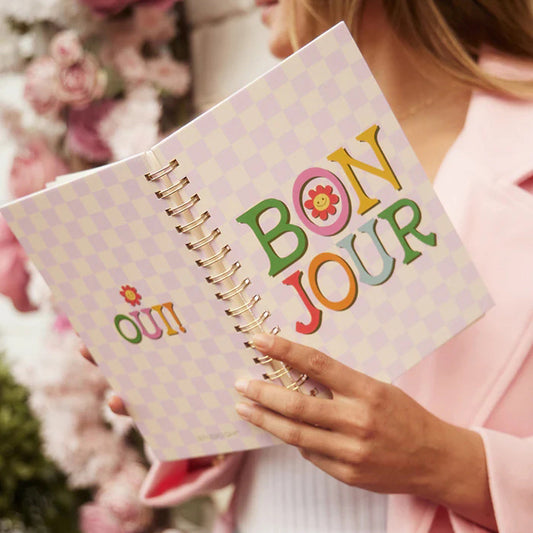 Bonjour - Medium Spiral Notebook