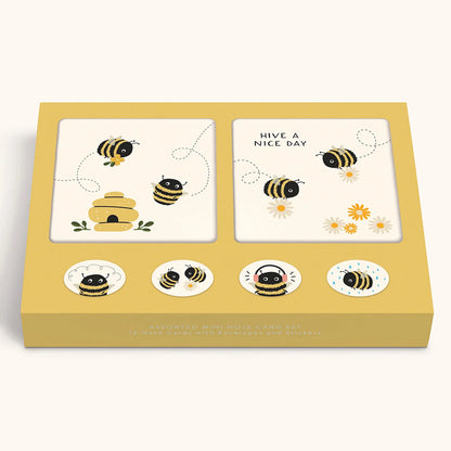 Buzzy Bees - Mini Note Card Set with Stickers