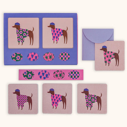 Bonjour Mes Amis - Mini Note Card Set with Stickers